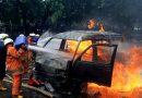 Sebuah Mobil Terbakar di Kiaracondong Kota Bandung Hari ini